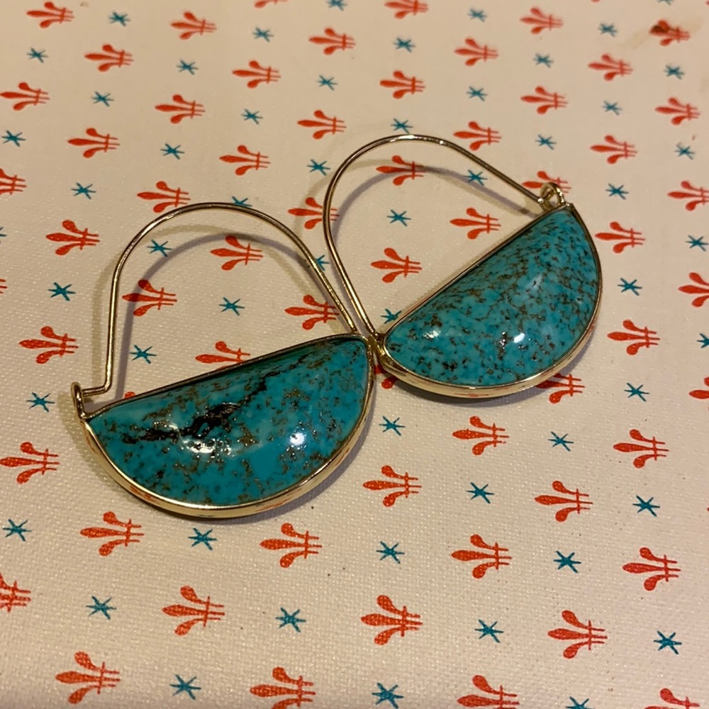 Turquoise and Gold Earrings